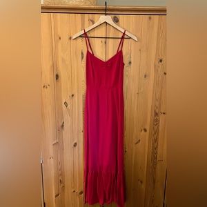 Reformation Emersyn dress in rhubarb
